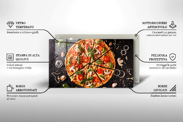 Cubre vitrocerámica Pizza con champiñones