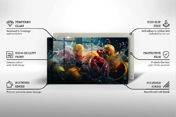 Cubre vitrocerámica frutas en agua