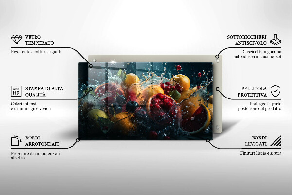 Cubre vitrocerámica frutas en agua