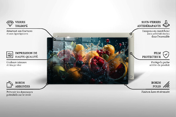 Cubre vitrocerámica frutas en agua