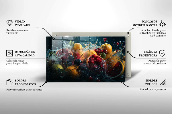 Cubre vitrocerámica frutas en agua