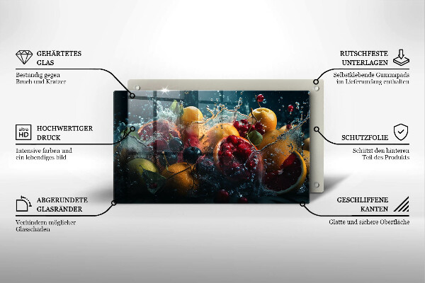 Cubre vitrocerámica frutas en agua