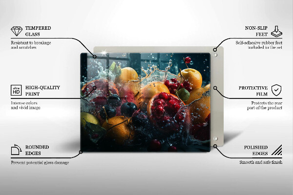 Cubre vitrocerámica frutas en agua