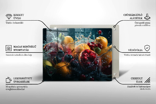 Cubre vitrocerámica frutas en agua