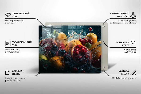 Cubre vitrocerámica frutas en agua