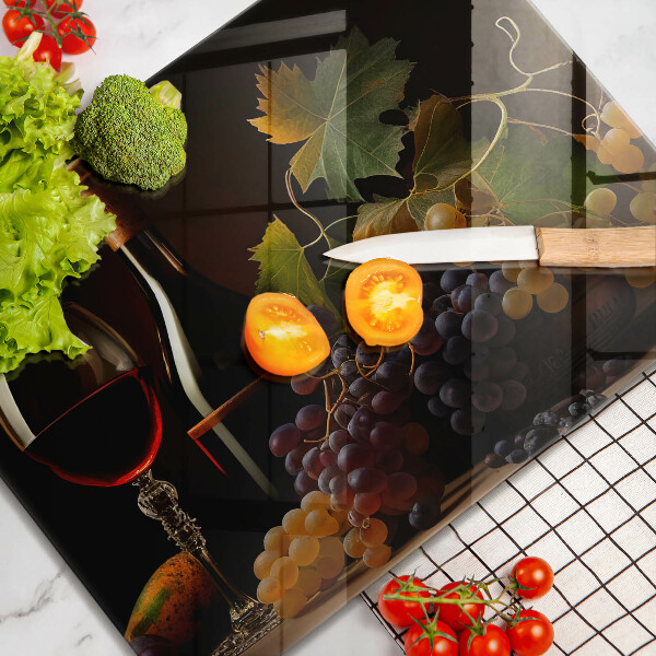 Cubre vitrocerámica Copa de vino y uvas