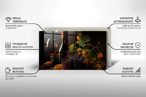 Cubre vitrocerámica Copa de vino y uvas