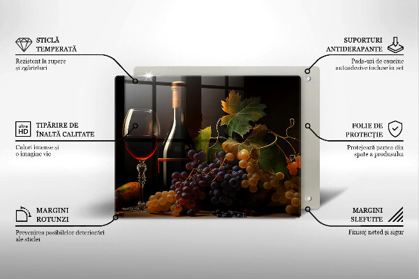Cubre vitrocerámica Copa de vino y uvas
