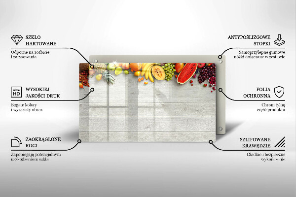 Cubre vitrocerámica Frutas en tablas