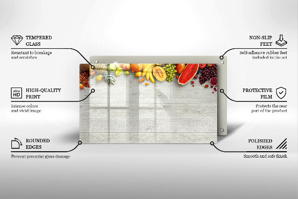 Cubre vitrocerámica Frutas en tablas