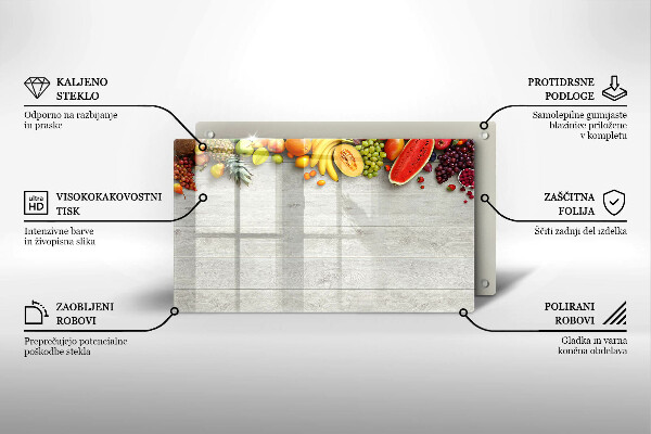 Cubre vitrocerámica Frutas en tablas