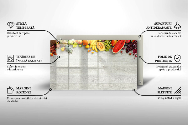 Cubre vitrocerámica Frutas en tablas