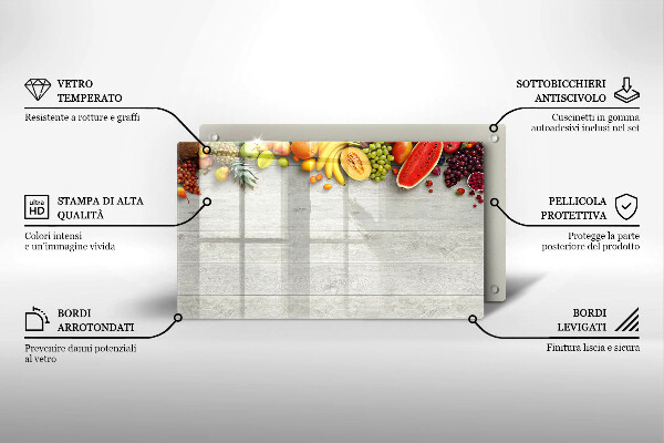 Cubre vitrocerámica Frutas en tablas