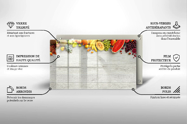 Cubre vitrocerámica Frutas en tablas