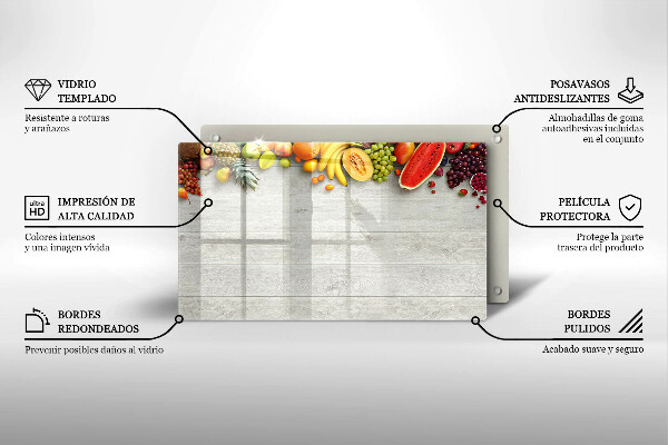 Cubre vitrocerámica Frutas en tablas
