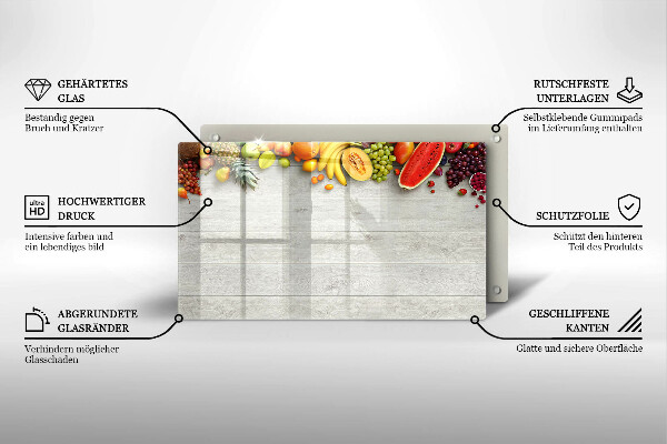 Cubre vitrocerámica Frutas en tablas