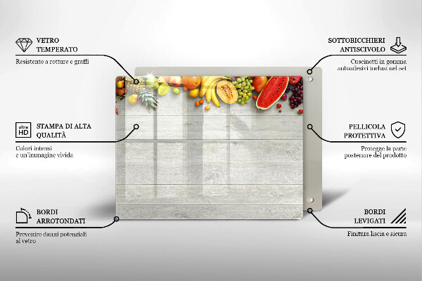 Cubre vitrocerámica Frutas en tablas