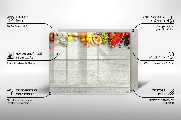 Cubre vitrocerámica Frutas en tablas