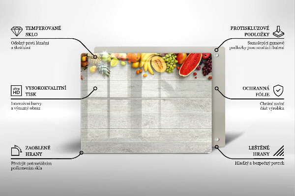 Cubre vitrocerámica Frutas en tablas