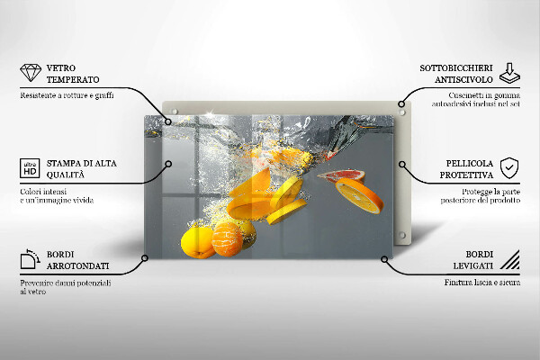 Cubre vitrocerámica limones en agua