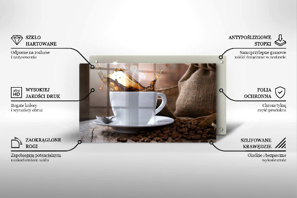 Cubre vitrocerámica Taza y granos de café.