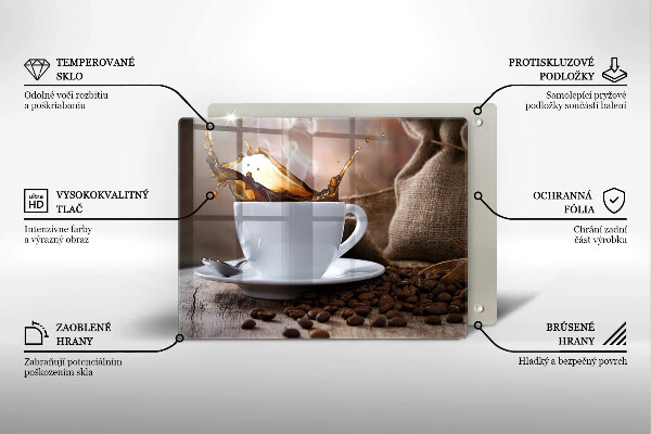 Cubre vitrocerámica Taza y granos de café.