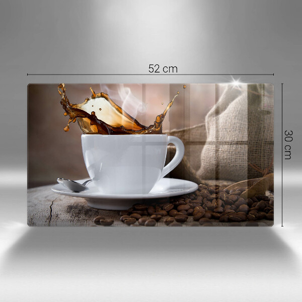 Cubre vitrocerámica Taza y granos de café.