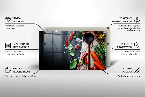 Cubre vitrocerámica comida de cocina