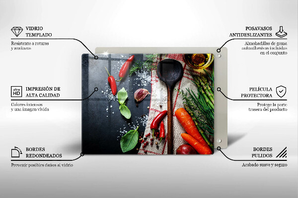 Cubre vitrocerámica comida de cocina