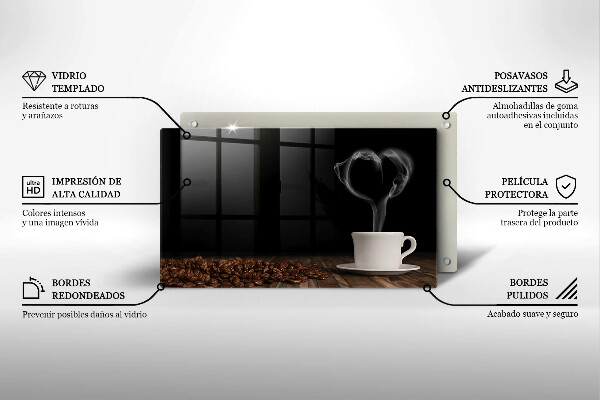 Cubre vitrocerámica Corazón de taza de café