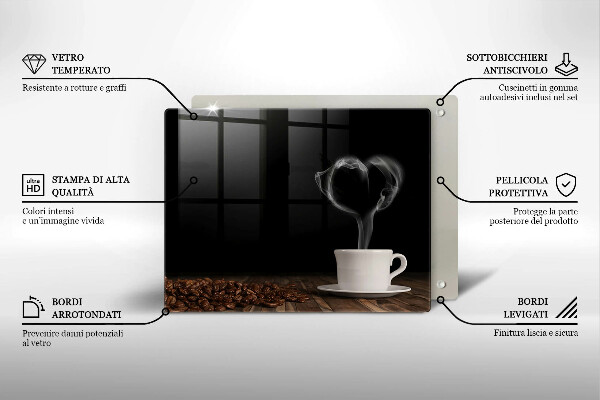 Cubre vitrocerámica Corazón de taza de café