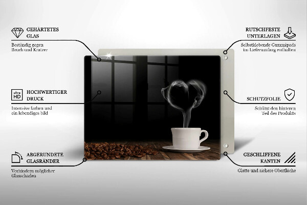 Cubre vitrocerámica Corazón de taza de café