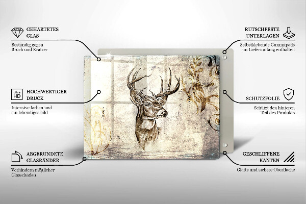 Cubre vitrocerámica Ilustración de animales ciervos