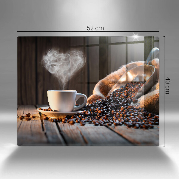 Cubre vitrocerámica Taza de café y corazón