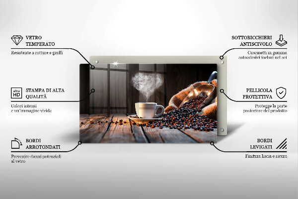 Cubre vitrocerámica Taza de café y corazón