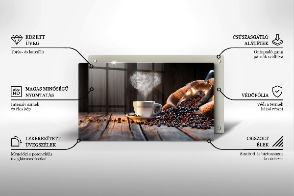 Cubre vitrocerámica Taza de café y corazón