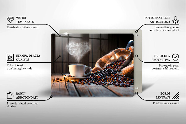 Cubre vitrocerámica Taza de café y corazón