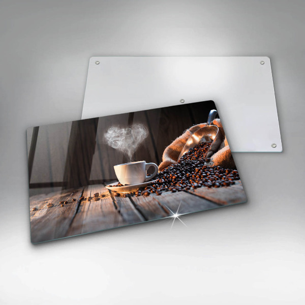 Cubre vitrocerámica Taza de café y corazón