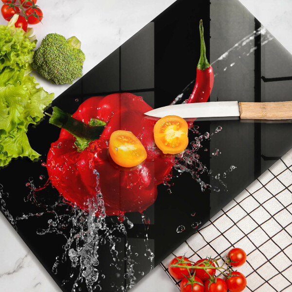 Cubre vitrocerámica Pimientos rojos en agua