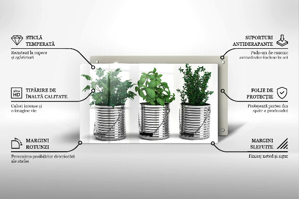 Cubre vitrocerámica Macetas con plantas herbáceas