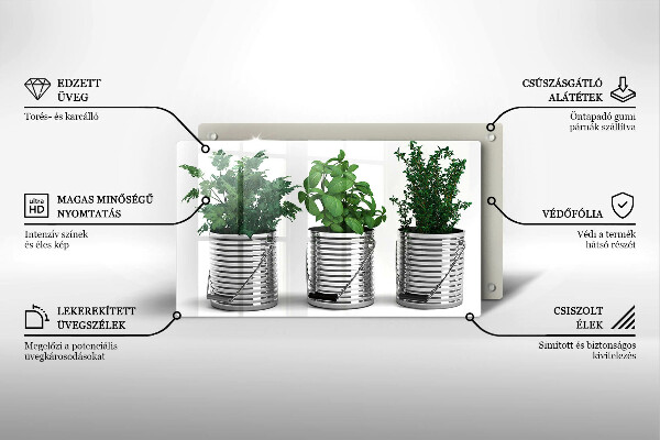 Cubre vitrocerámica Macetas con plantas herbáceas