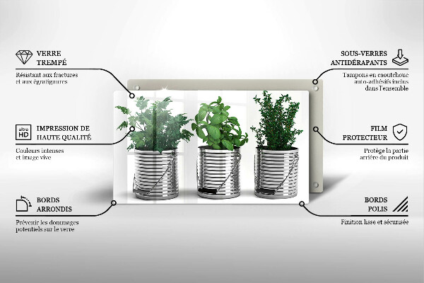 Cubre vitrocerámica Macetas con plantas herbáceas
