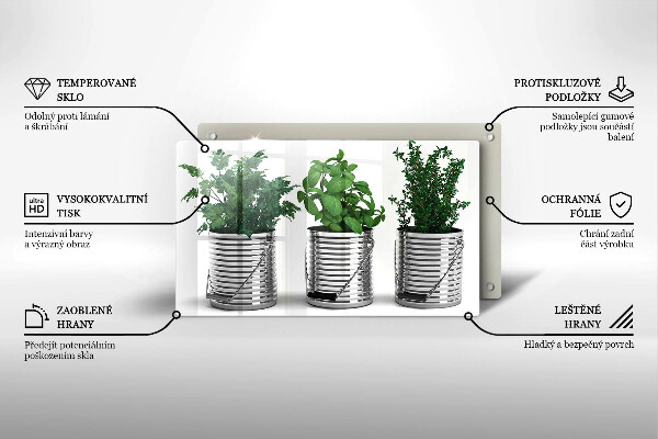 Cubre vitrocerámica Macetas con plantas herbáceas