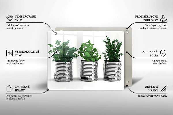Cubre vitrocerámica Macetas con plantas herbáceas