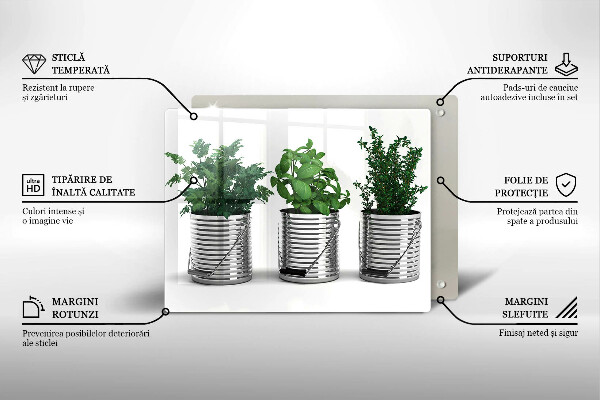 Cubre vitrocerámica Macetas con plantas herbáceas