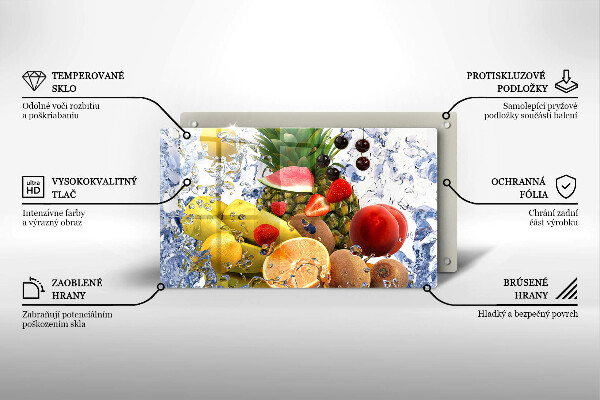 Cubre vitrocerámica Fruta jugosa y agua.