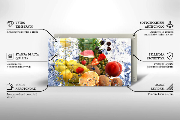Cubre vitrocerámica Fruta jugosa y agua.
