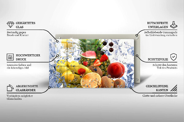 Cubre vitrocerámica Fruta jugosa y agua.