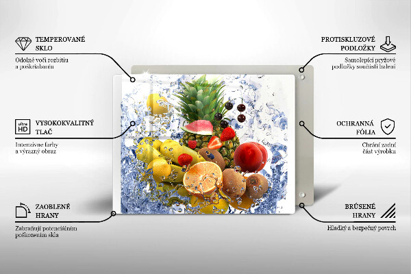 Cubre vitrocerámica Fruta jugosa y agua.