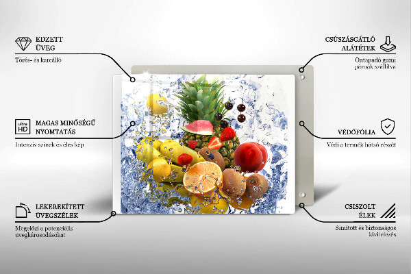 Cubre vitrocerámica Fruta jugosa y agua.